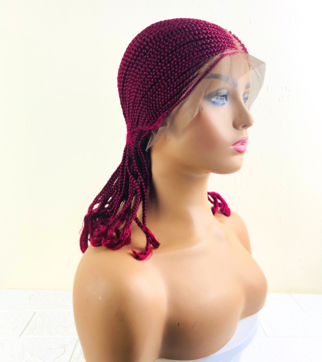Glue-less full lace cornrow wig short weaving wig