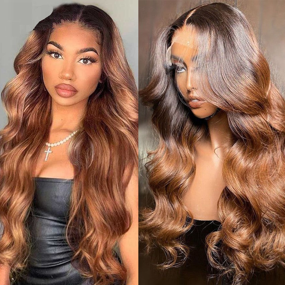 Transparent Lace Front Wig Human Hair 13x4 Honey Body Wave Lace Frontal Wig