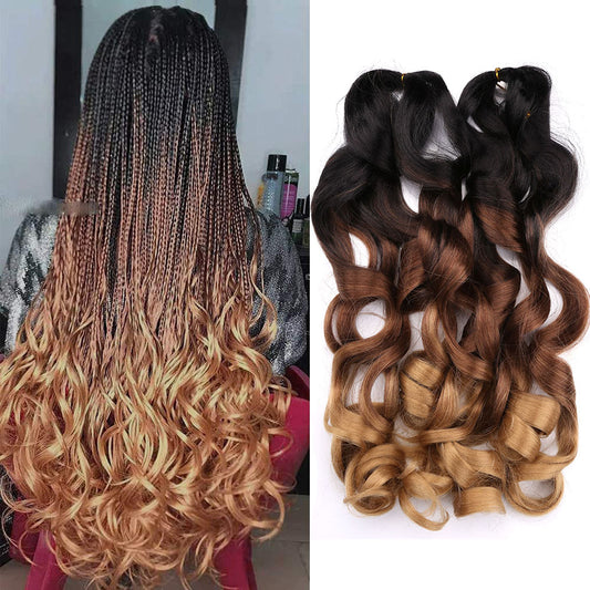 Synthetic Loose Wave Braiding Hair Extensions Spiral Curls Crochet Pre Stretched