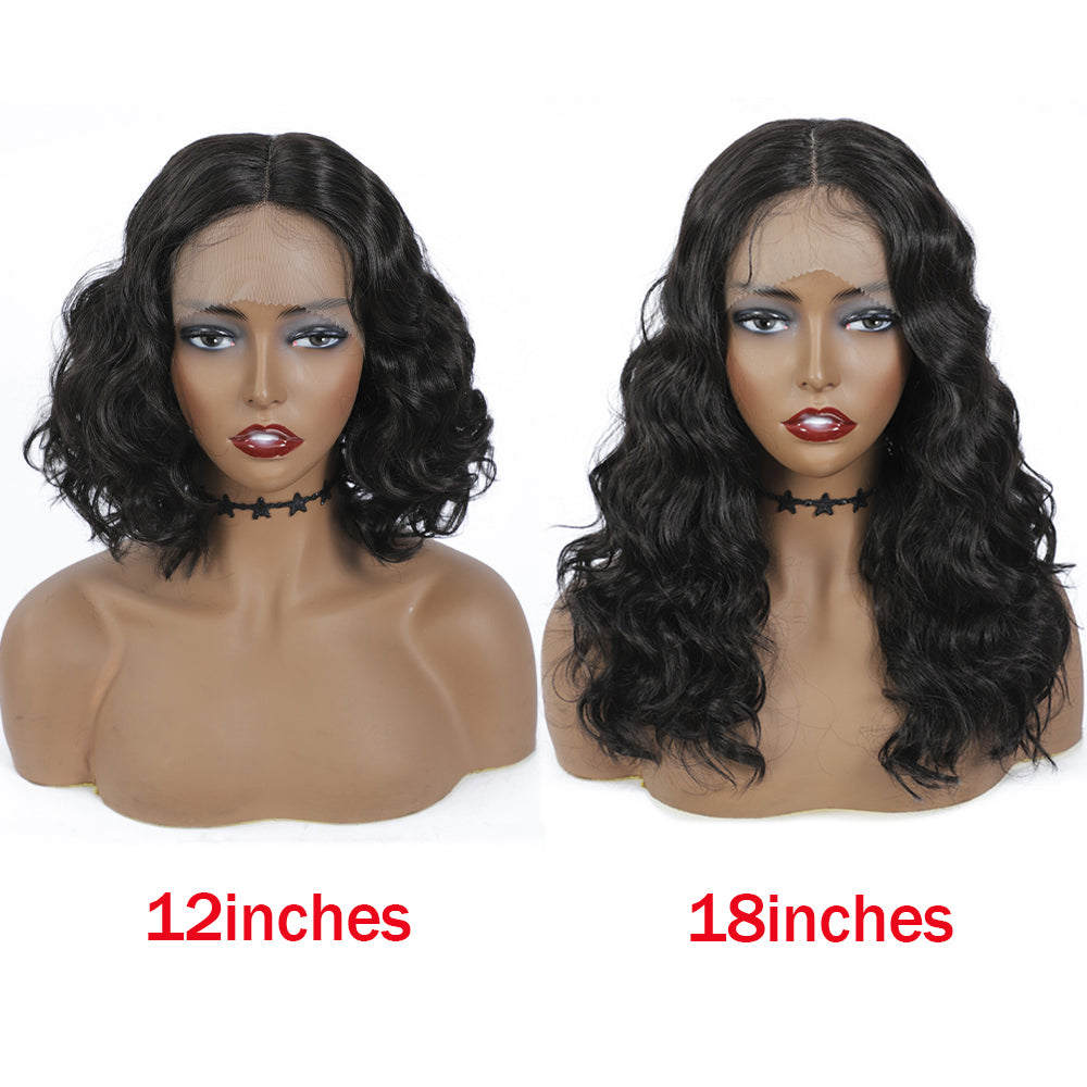 Synthetic Lace Front Wigs Black Women Loose Wave Middle Part Transparent Swiss