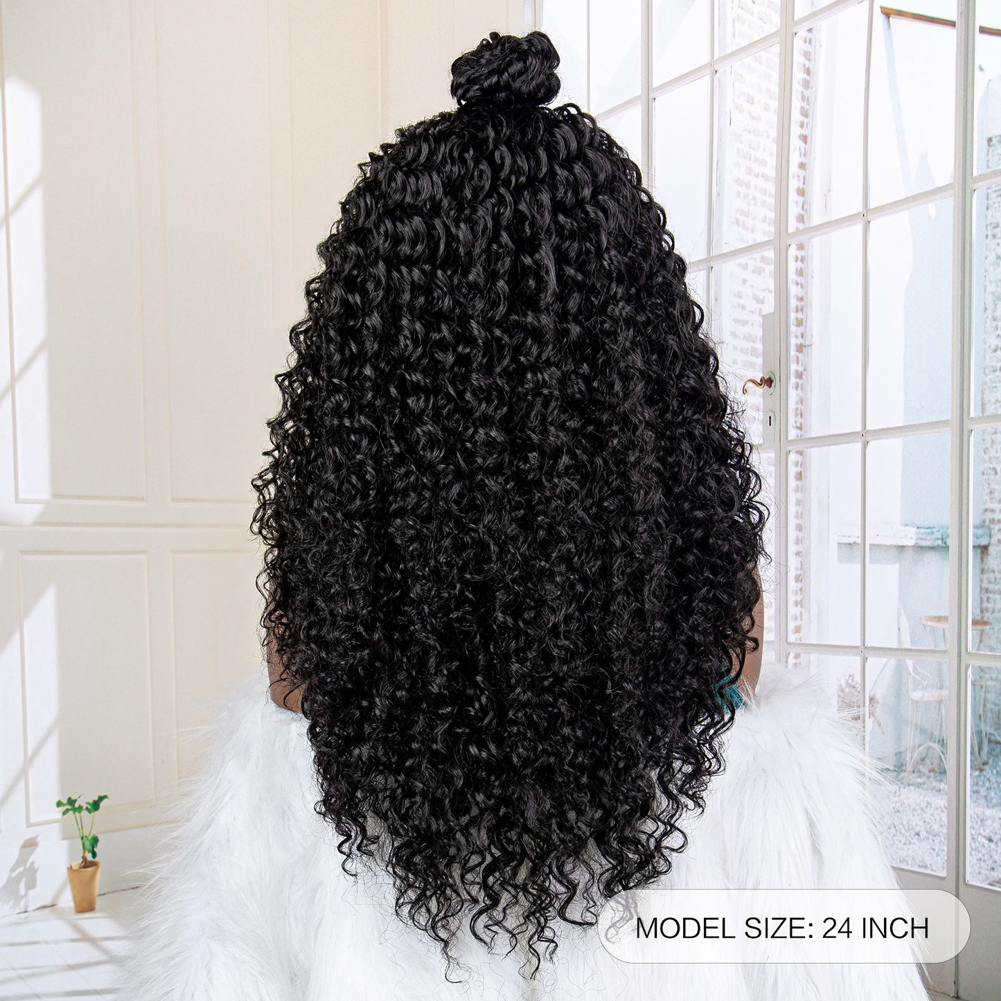 Synthetic Kinky Curly Wave Braided Wig Frontal Afro Black Women Natural Braiding