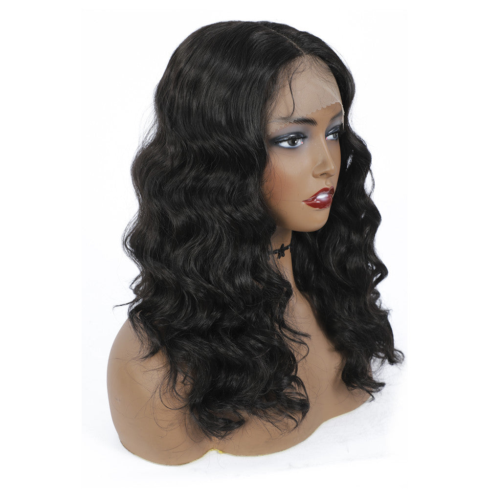 Synthetic Lace Front Wigs Black Women Loose Wave Middle Part Transparent Swiss