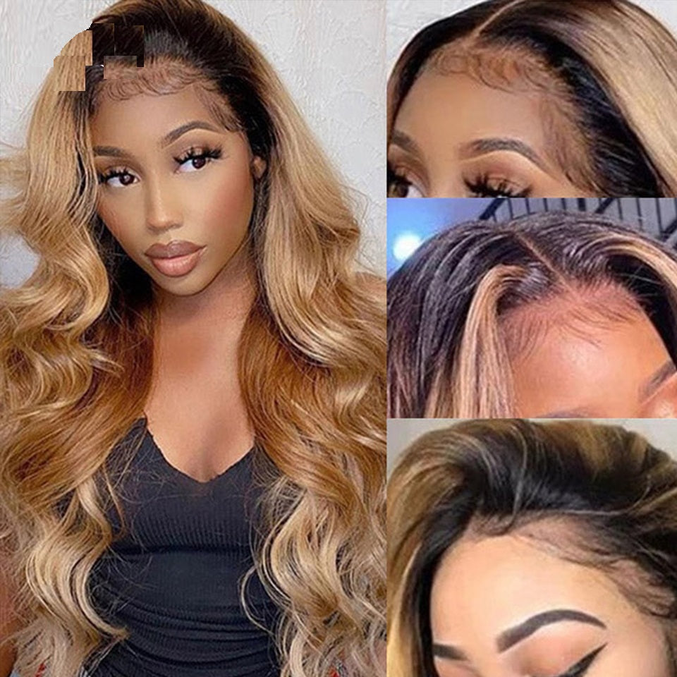 Transparent Lace Front Wig Human Hair 13x4 Honey Body Wave Lace Frontal Wig