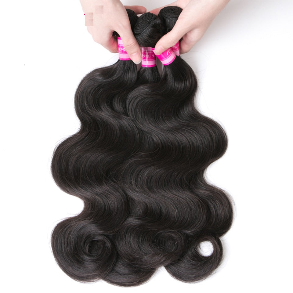 Body Wave Bundles Brazilian Hair Human Natural /Jet Black 8-30"Remy Extensions