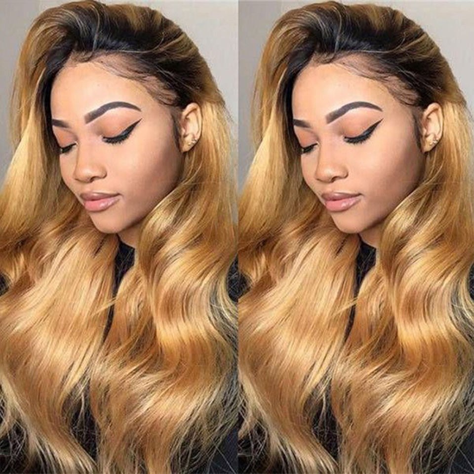 Transparent Lace Front Wig Human Hair 13x4 Honey Body Wave Lace Frontal Wig