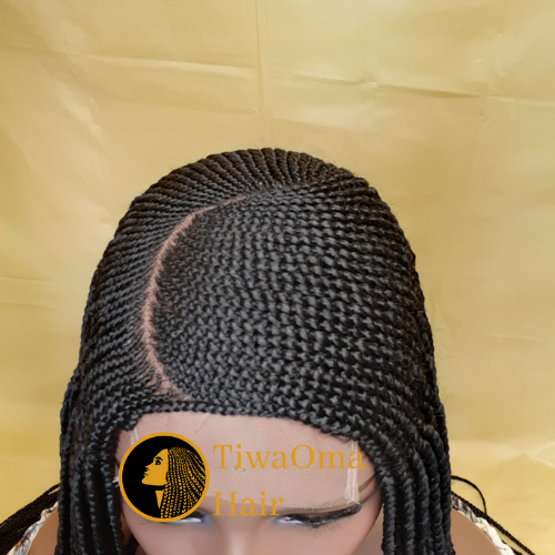 Women Comfortable C cut Ghana braid style wig, cornrow braided wigs, Lace closure braid wig