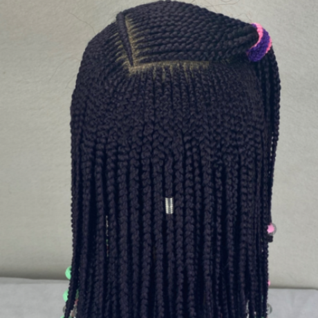 Ready to Ship!! Kids 3 step Ghana braid lace frontal wig, Alopecia wig for children ages 4 to 12years. Hair loss kids braided wig for girls,