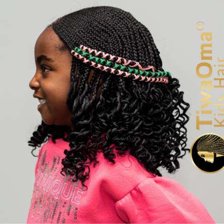 Kids Ghana braid lace closure wig braids wig for girls age 4 to 12 years kids cornrow style wig