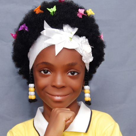 Afro hair wig for kids 2 -12years. Kids senegalese twist Kinky hair  synthetic wig for children