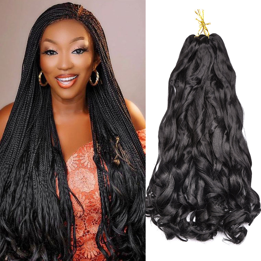 Synthetic Loose Wave Braiding Hair Extensions Spiral Curls Crochet Pre Stretched